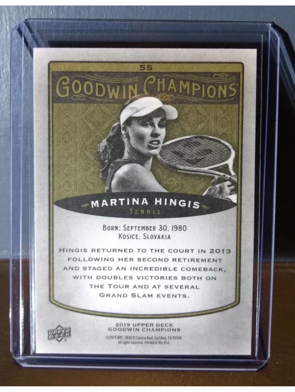 2019 Upper Deck Goodwin Champions Martina Hingis #55 Tennis Card